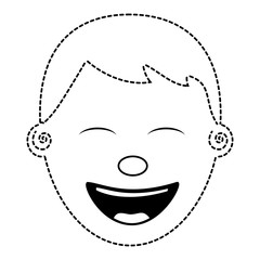face young man smiling happy character