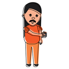 woman with tongue out holding up smells nasty