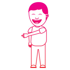 young cartoon smiling man enjoy