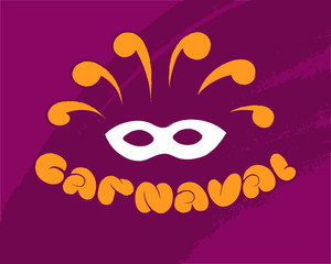 carnival. cartoon writing on pink background. picture mask