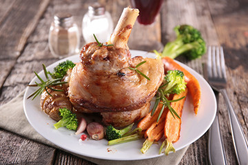 roasted lamb chop and vegetable