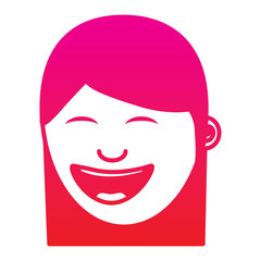 cartoon face woman happy laughing character