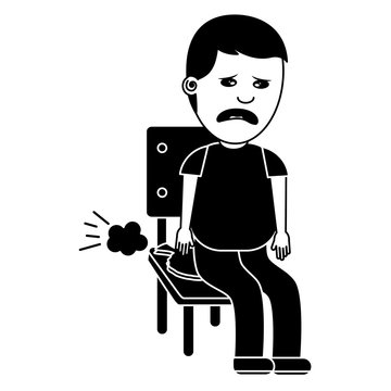 recommend clip art: sad man sitting in chair with whoopee cushion fools day