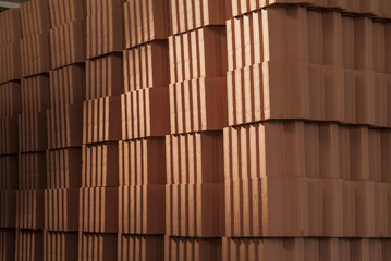 Detail of Terracotta bricks pile