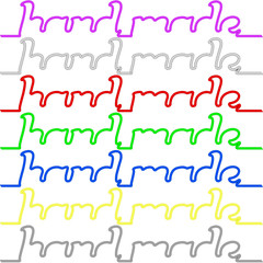 Fototapeta premium Yarn continuous line drawing text 