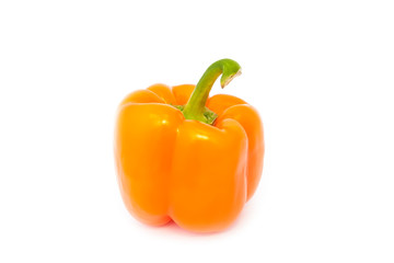 orange bell pepper isolated on a white background