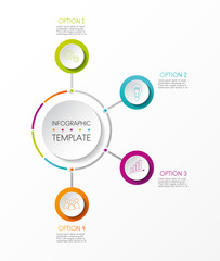 Layout of infographic with colorful icons and specified steps. Vector.