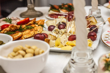 salad with shrimp on a festive table