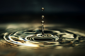 Water drops on the water