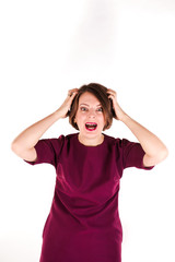Fototapeta premium Business woman frustrated and stressed with work