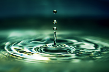 Water drops on the water