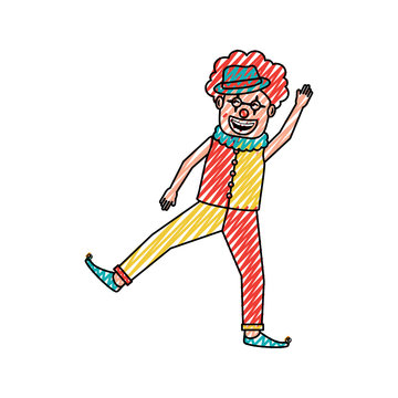 friendly funny clown performer character