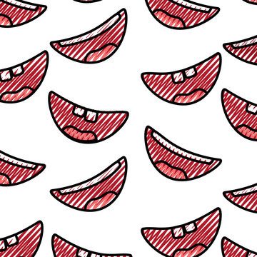 Pattern With Mouths Face Expressions Smile Laughing