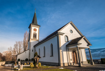 The enchanting ancient village of Busskirch on the shores of the Zurich Lake, Rapperswil-Jona, Sankt Gallen, Switzerland