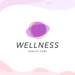 Vector wellness center logo with abstract stylized stone isolated on white background. Also good for beauty, spa, and yoga studio, massage salon, health care centers, fashion insignia design.