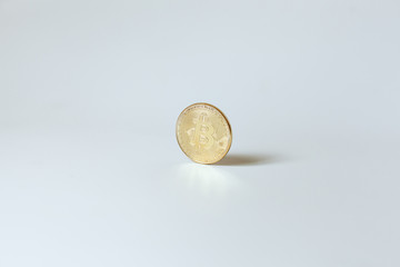 Bitcoin on a white background.