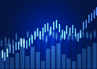 Business candle stick graph chart of stock market investment trading. Financial chart with up trend line graph, Trend of graph. Vector illustration