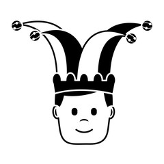 happy face man with jester hat character