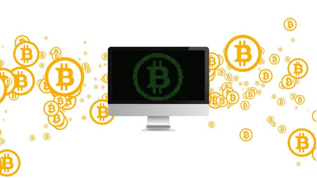 Extraction of cryptocurrency. Mining bitcoin.