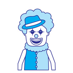 portrait happy clown with makeup and hat