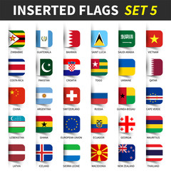 All flags of the world set 5 . Inserted and floating sticky note design . ( 5/8 )