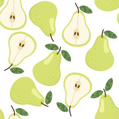 pear seamless pattern and vector. Basic RGB