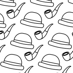 classic hat and tobacco pipe hipster style wallpaper