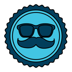 vintage label mustache glasses hipster