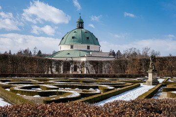 Rotunda in flower gardens Kvetna Zahrada in Kromeriz