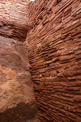 Ancient ruins wall. Wupatki National Monument in Arizona