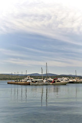 Fototapeta na wymiar Yachts at marina of Megalo Pefko. Greece