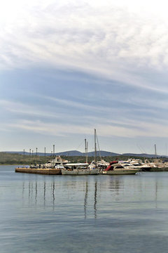 Yachts at marina of Megalo Pefko. Greece