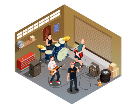 Garage Band Isometric Composition