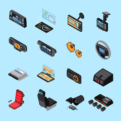 Car Electronics Icons Set 