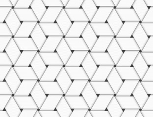 Plaited Paper Stripes Stars Cubes Lines Pattern White