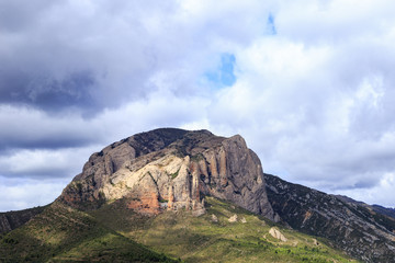 Mallos de Riglos mountain in Spain