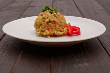 Vegetable risotto on a table