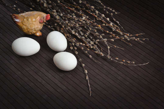 branches with eggs and chicken