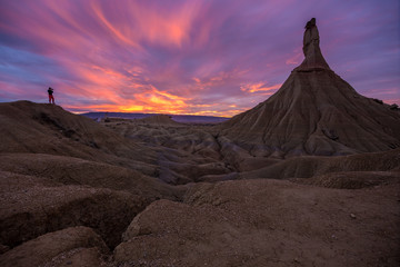 photographer at bardenas reales in navarra spain