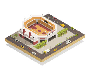 Basketball  Arena Stadium  Isometric Composition 