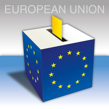 European Union, Electoral ballot box, European elections, vector illustration