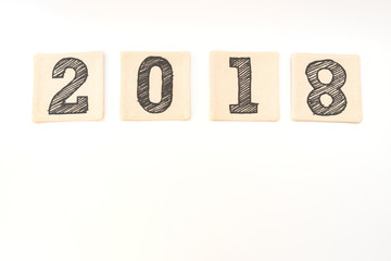 numerals from cloth on a white background. year and education