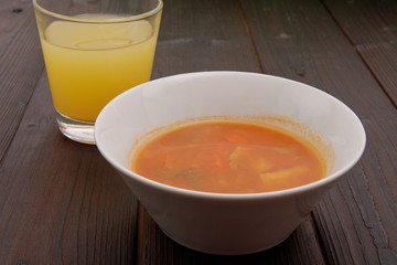 Celery soup with vegetables