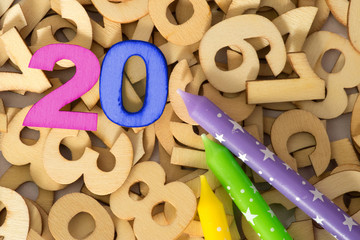 Geburtstagskerzen und 20 Geburtstag