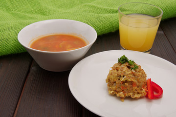 Vegetable risotto on a table