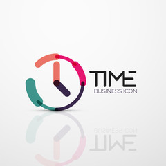 Vector abstract logo idea, time concept or clock business icon