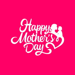 Fototapeta na wymiar Typography and lettering with design elements and silhouettes for a happy mother's day