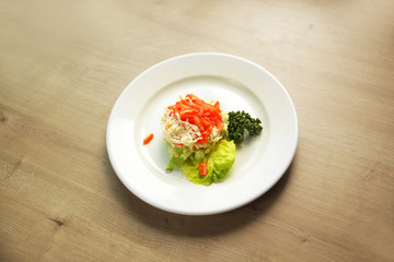delicious appetizer on a white plate