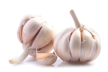 Garlic on a white background