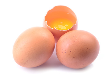 Eggs on a white background